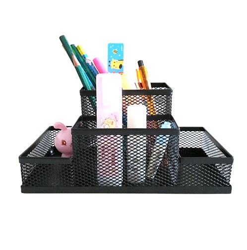 Mesh Desk Organizer with 4 Compartments Office Supplies Accessories for Desk Accessories Perfect for Home Office or Students