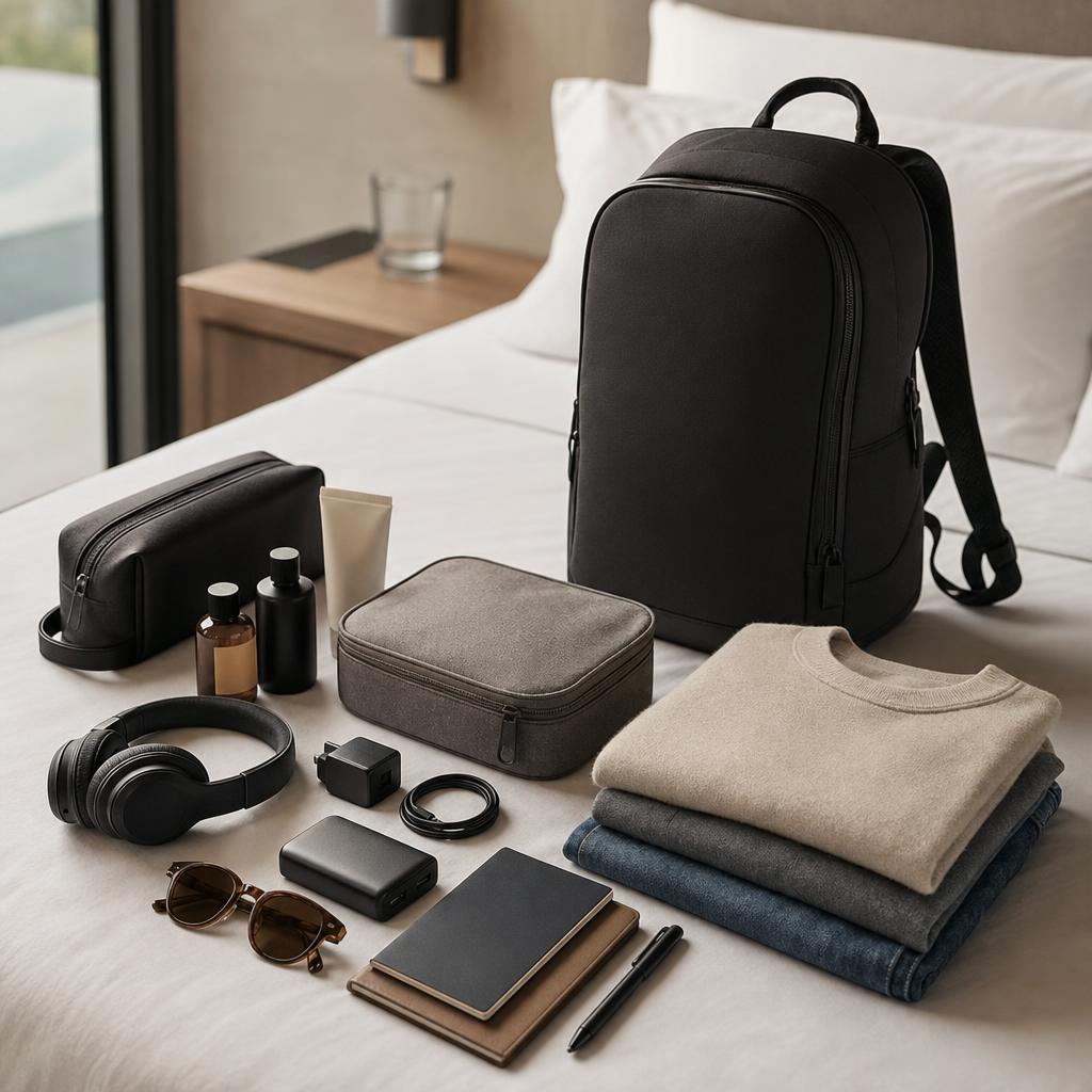 Travel essentials editorial image